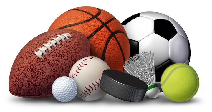 Various sports balls and equipment