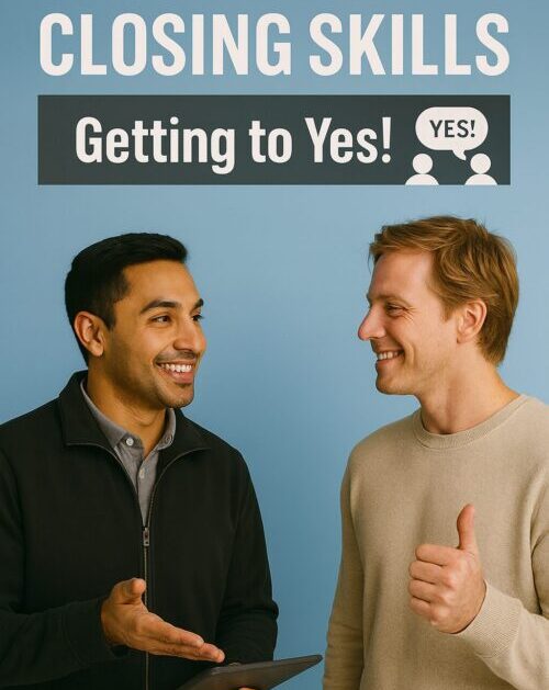 Two men smiling and giving thumbs up with 'Getting to Yes!' sign.